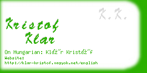 kristof klar business card